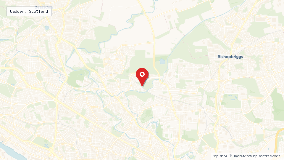 Street map of Cadder, Scotland with location pin