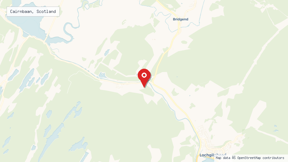 Street map of Cairnbaan, Scotland with location pin