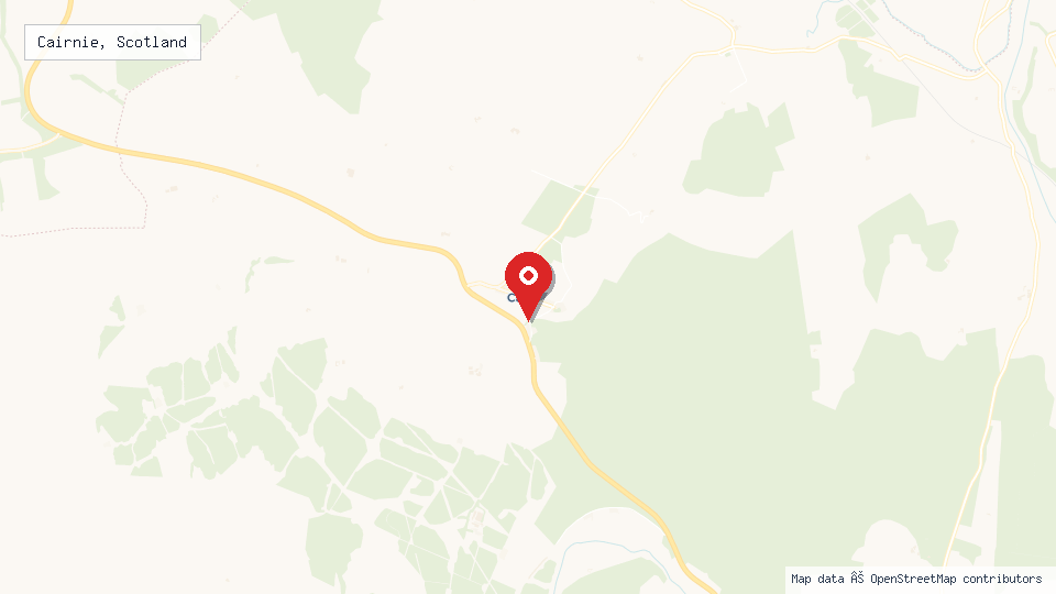 Street map of Cairnie, Scotland with location pin