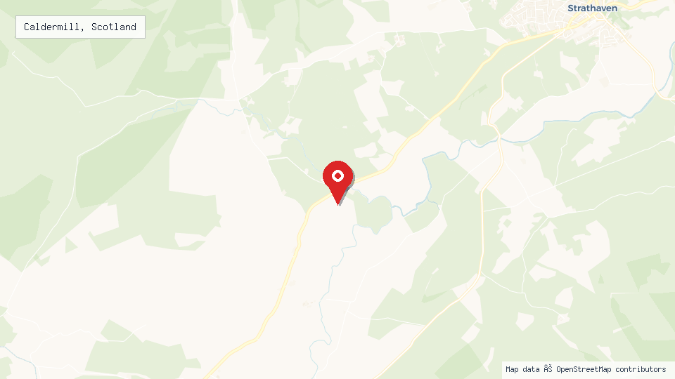 Street map of Caldermill, Scotland with location pin