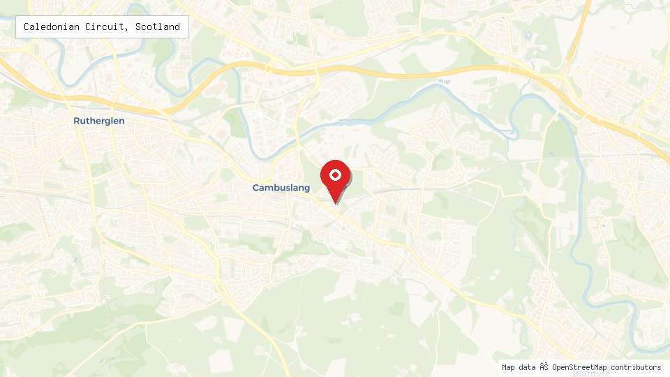 Street map of Caledonian Circuit, Scotland with location pin