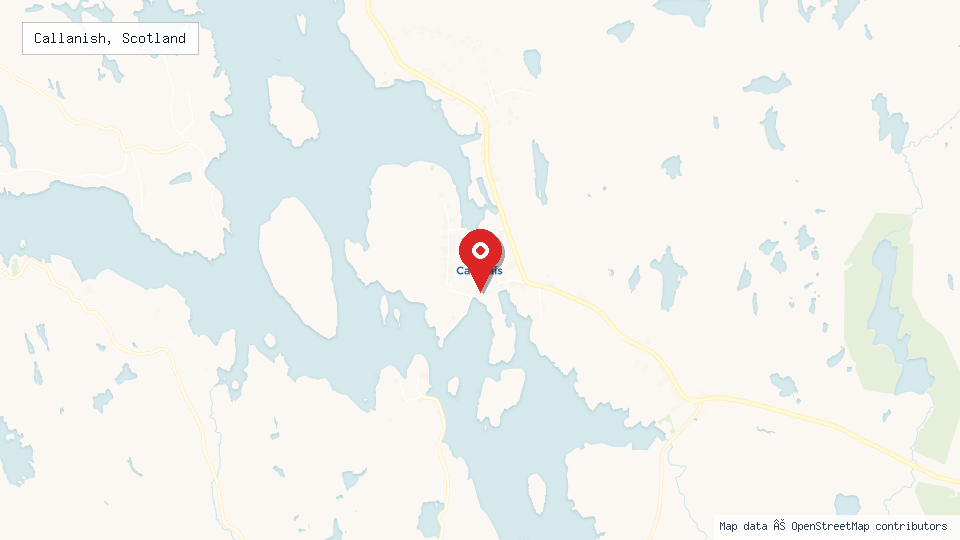Street map of Callanish, Scotland with location pin
