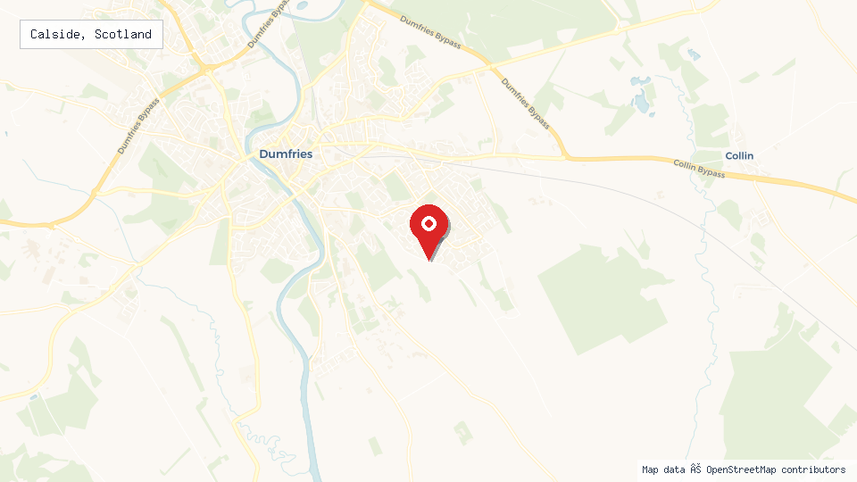 Street map of Calside, Scotland with location pin
