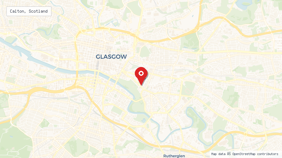 Street map of Calton, Scotland with location pin