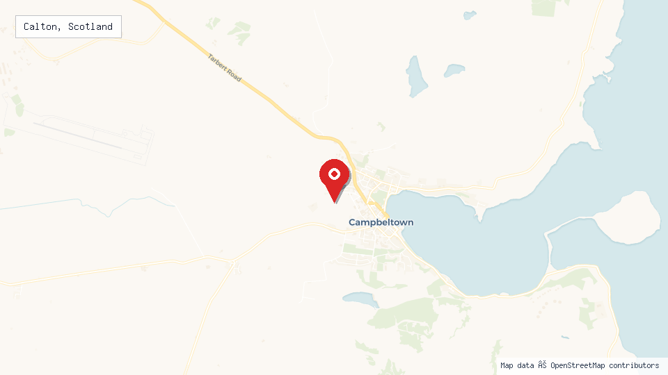 Street map of Calton, Scotland with location pin
