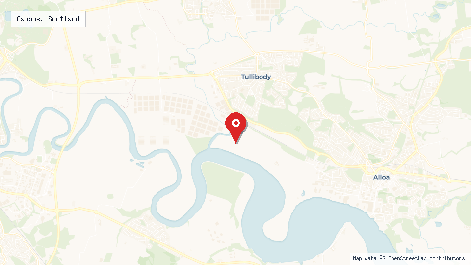 Street map of Cambus, Scotland with location pin