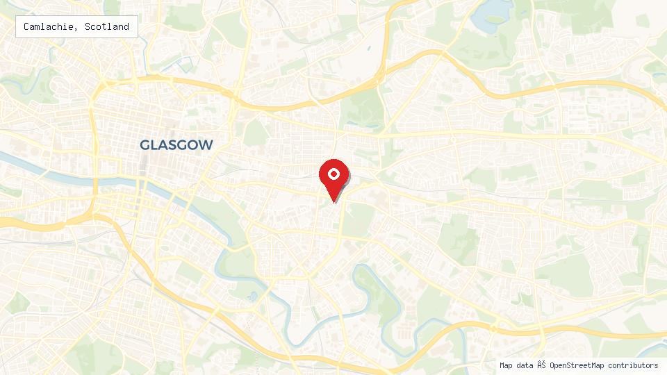 Street map of Camlachie, Scotland with location pin