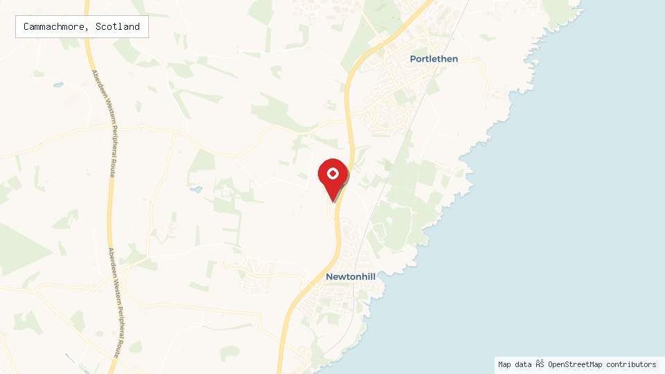 Street map of Cammachmore, Scotland with location pin
