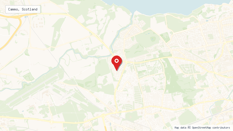 Street map of Cammo, Scotland with location pin