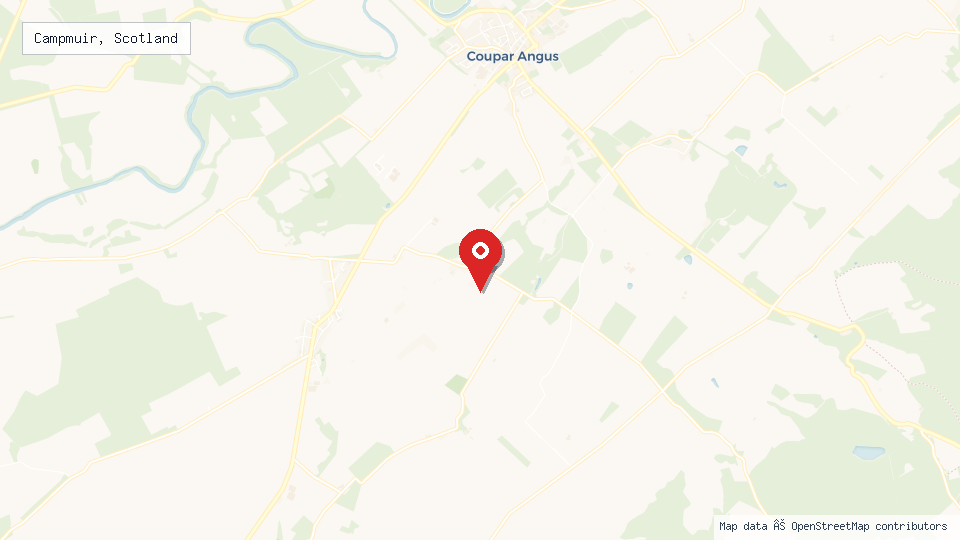 Street map of Campmuir, Scotland with location pin