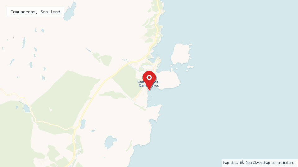 Street map of Camuscross, Scotland with location pin