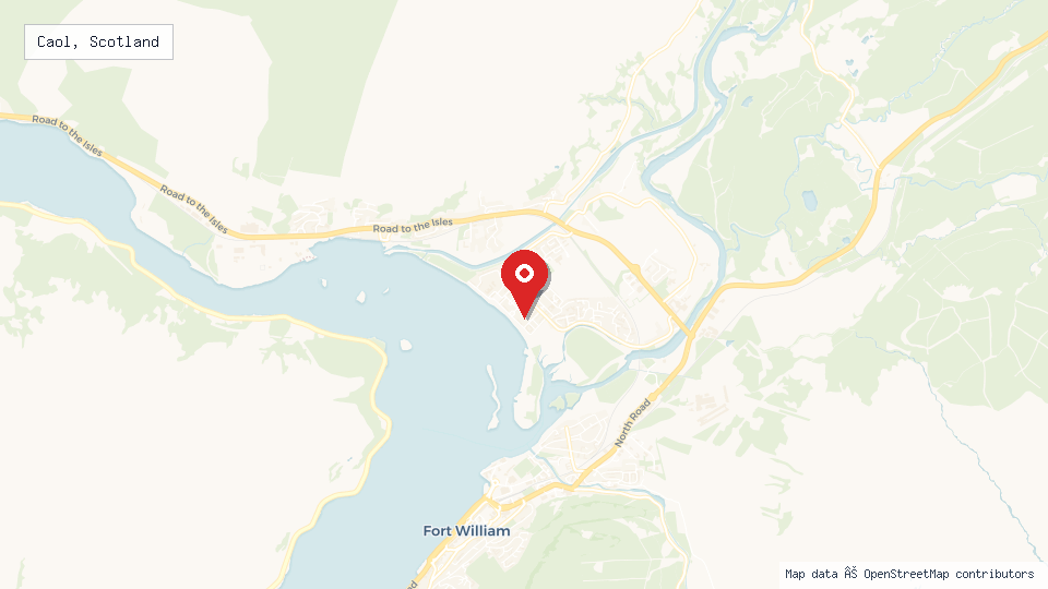 Street map of Caol, Scotland with location pin