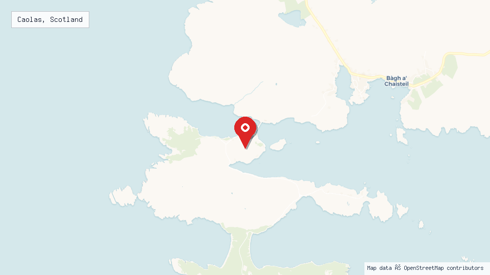 Street map of Caolas, Scotland with location pin