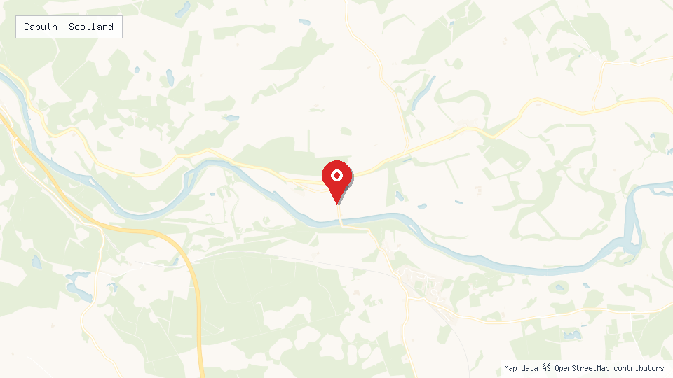 Street map of Caputh, Scotland with location pin