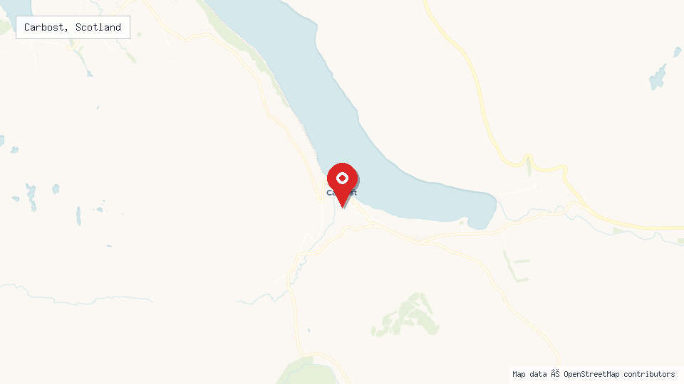 Street map of Carbost, Scotland with location pin