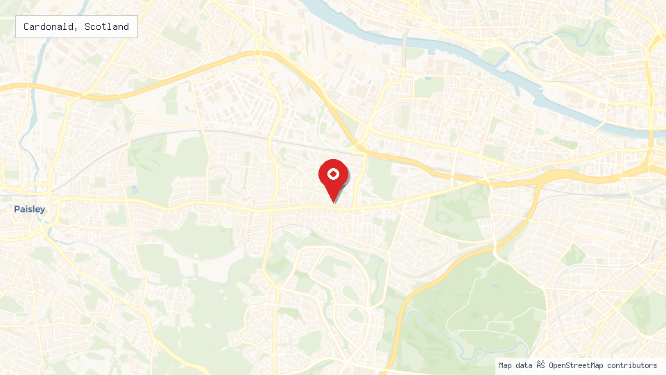 Street map of Cardonald, Scotland with location pin