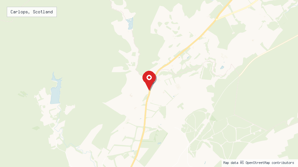 Street map of Carlops, Scotland with location pin