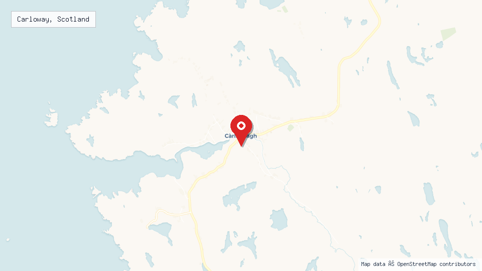 Street map of Carloway, Scotland with location pin