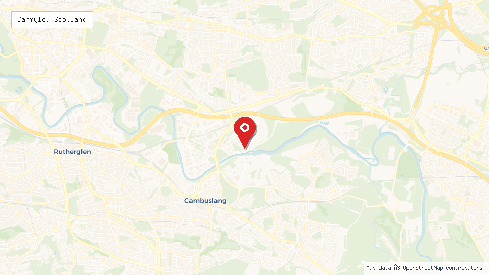 Street map of Carmyle, Scotland with location pin