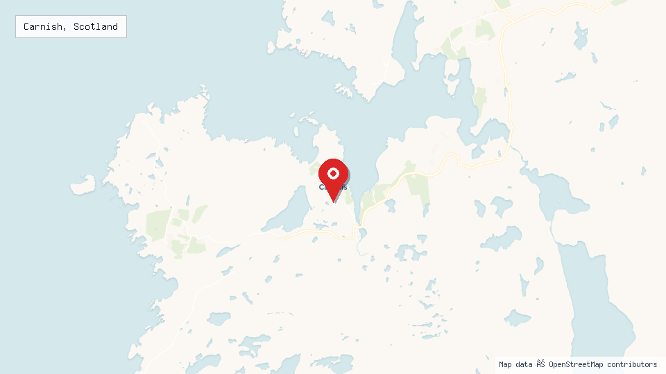 Street map of Carnish, Scotland with location pin