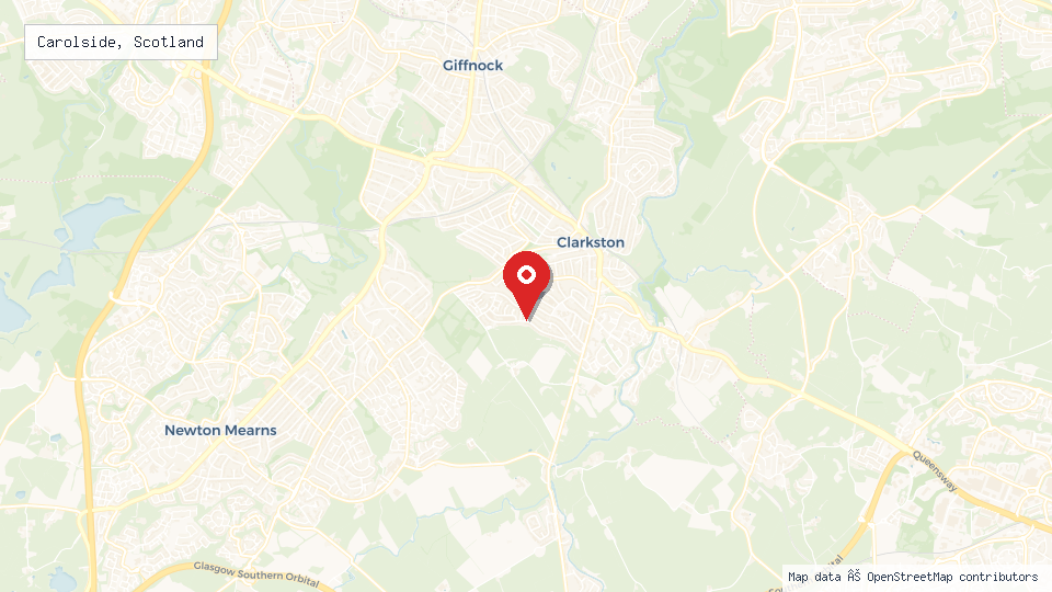 Street map of Carolside, Scotland with location pin