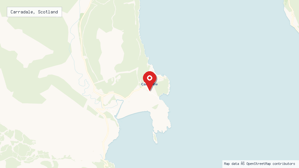 Street map of Carradale, Scotland with location pin