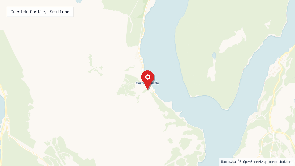 Street map of Carrick Castle, Scotland with location pin