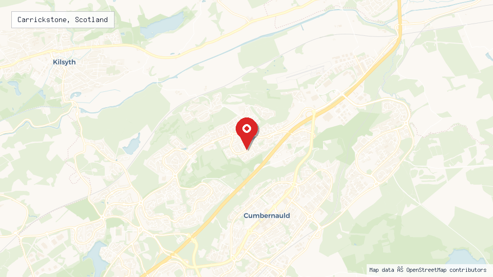 Street map of Carrickstone, Scotland with location pin