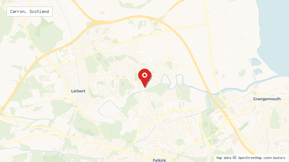 Street map of Carron, Scotland with location pin