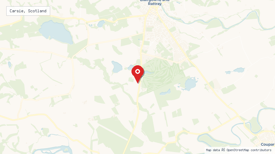 Street map of Carsie, Scotland with location pin