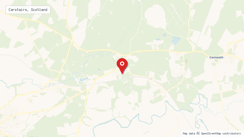 Street map of Carstairs, Scotland with location pin
