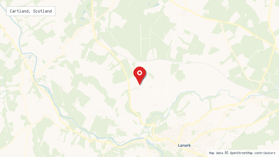 Street map of Cartland, Scotland with location pin