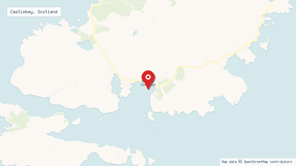 Street map of Castlebay, Scotland with location pin