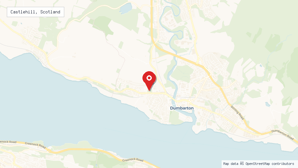 Street map of Castlehill, Scotland with location pin