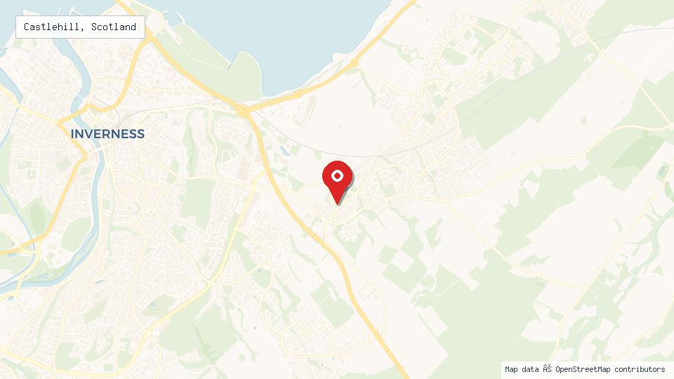 Street map of Castlehill, Scotland with location pin