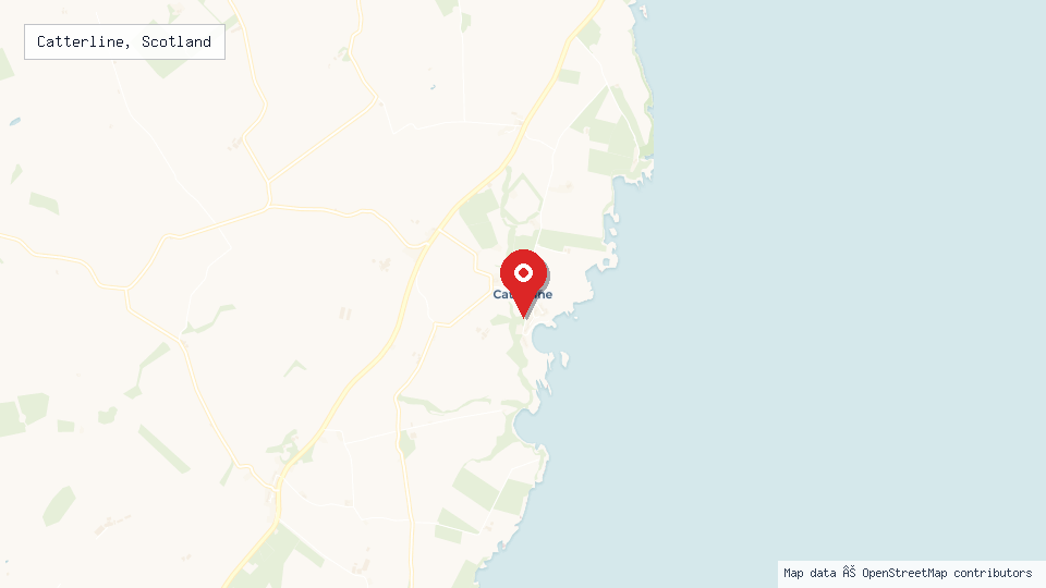 Street map of Catterline, Scotland with location pin