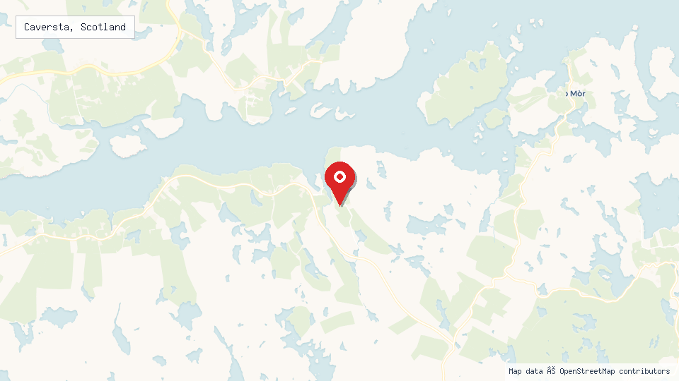 Street map of Caversta, Scotland with location pin