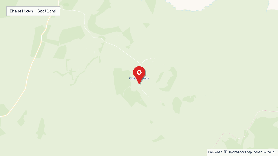 Street map of Chapeltown, Scotland with location pin