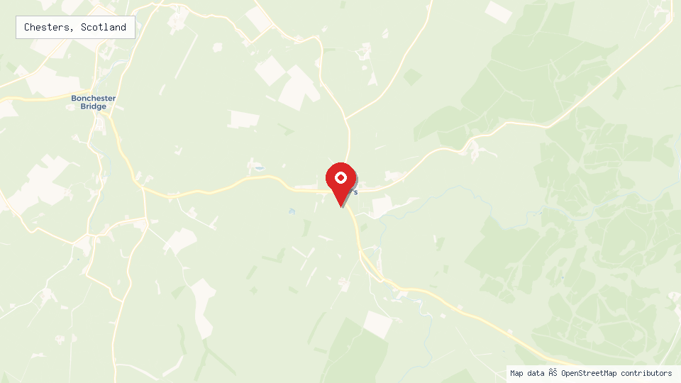 Street map of Chesters, Scotland with location pin