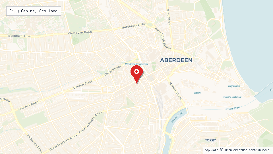 Street map of City Centre, Scotland with location pin