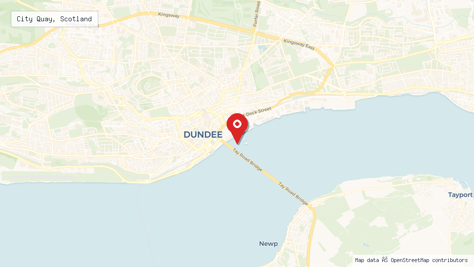 Street map of City Quay, Scotland with location pin