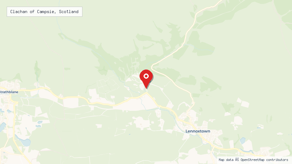Street map of Clachan of Campsie, Scotland with location pin
