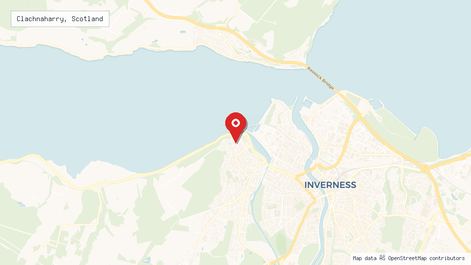 Street map of Clachnaharry, Scotland with location pin