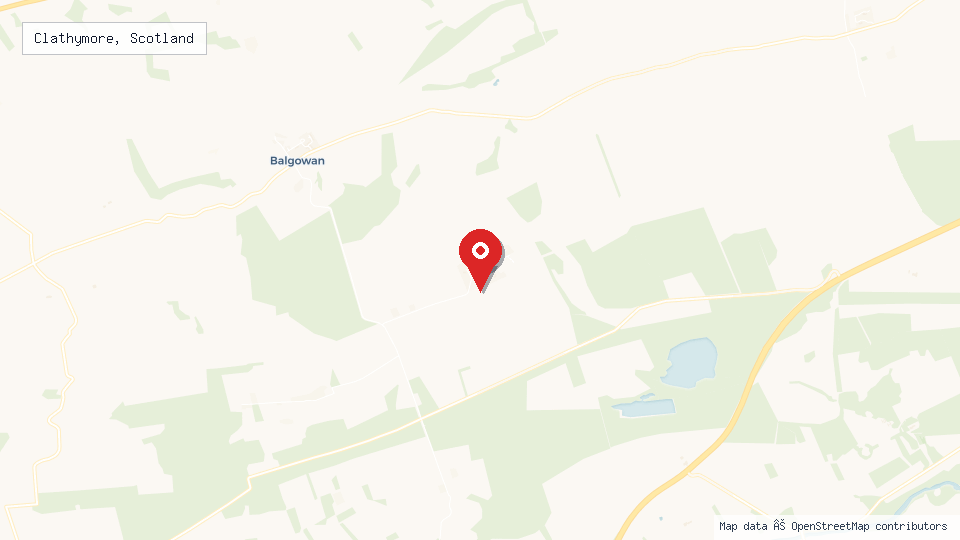 Street map of Clathymore, Scotland with location pin