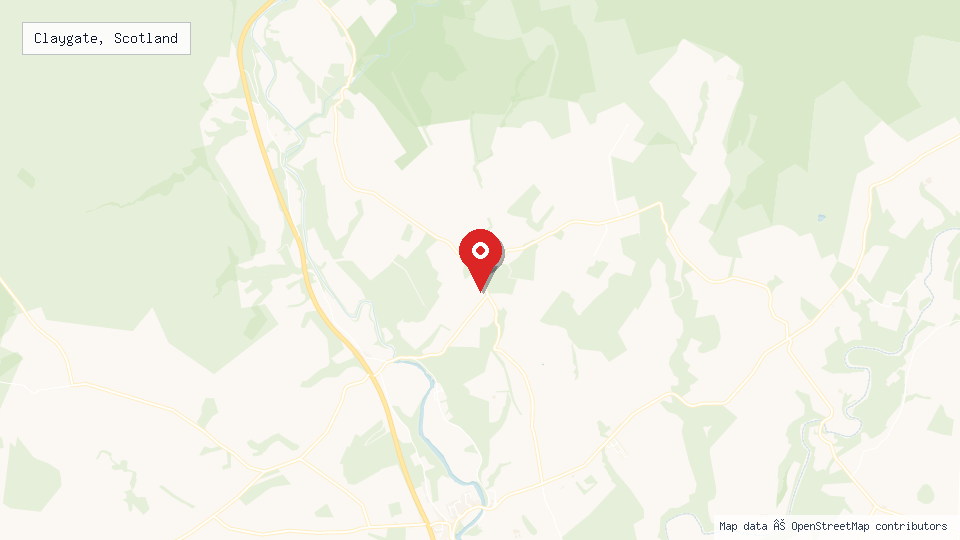 Street map of Claygate, Scotland with location pin
