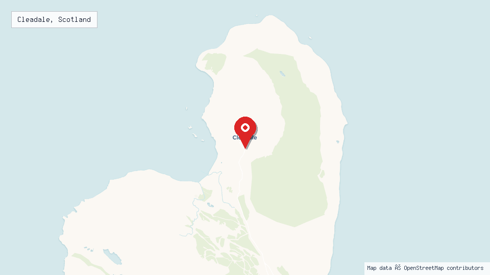 Street map of Cleadale, Scotland with location pin