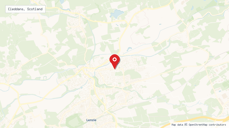 Street map of Cleddans, Scotland with location pin