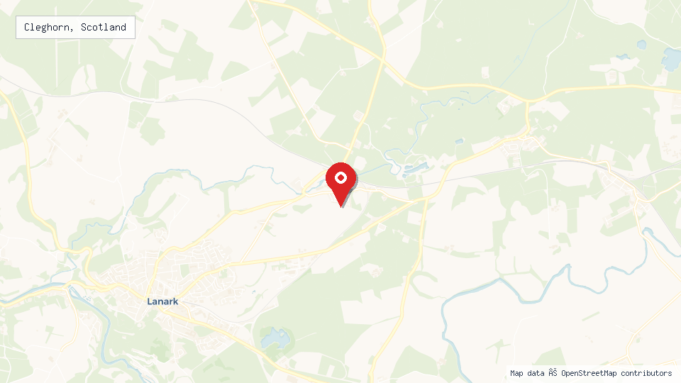 Street map of Cleghorn, Scotland with location pin