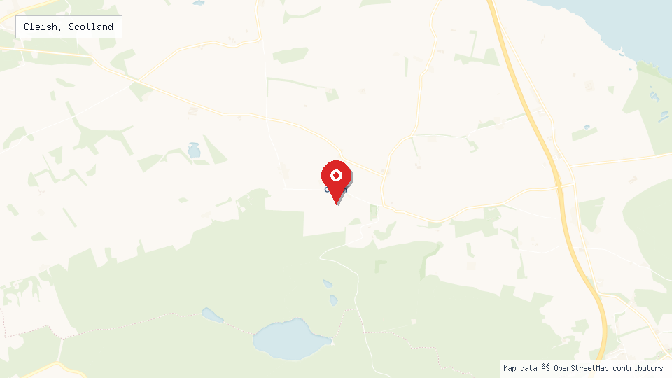 Street map of Cleish, Scotland with location pin