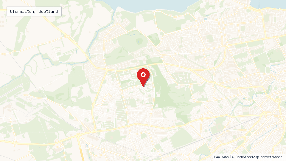 Street map of Clermiston, Scotland with location pin